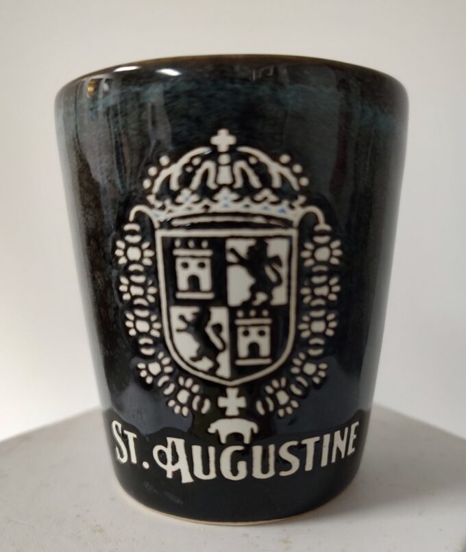 St. Augustine City Crest Shot Glass Blue